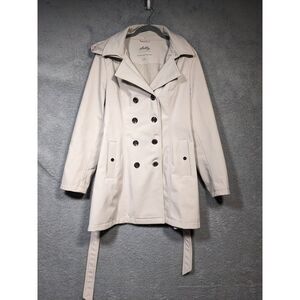 Sebby Collection Women's Trench Coat Windproof SZ XL White Preowned EUC